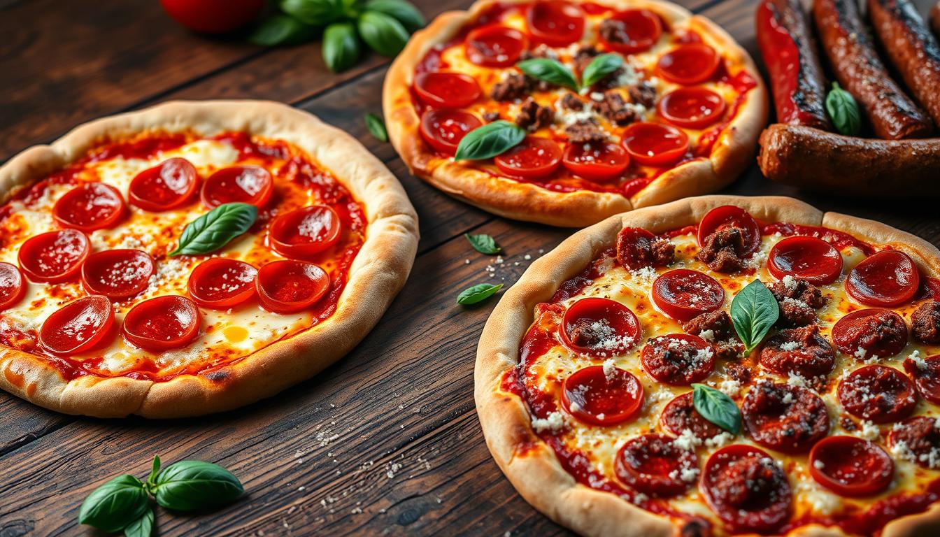 pizza with meat